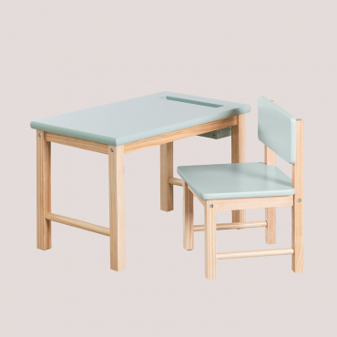 Dakota Kids Wooden Table And Chair Set Celadon Green - Sklum