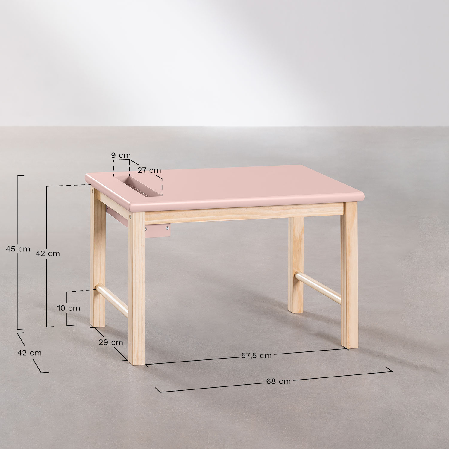 Dakota Kids wooden table and chair set, MEASURES