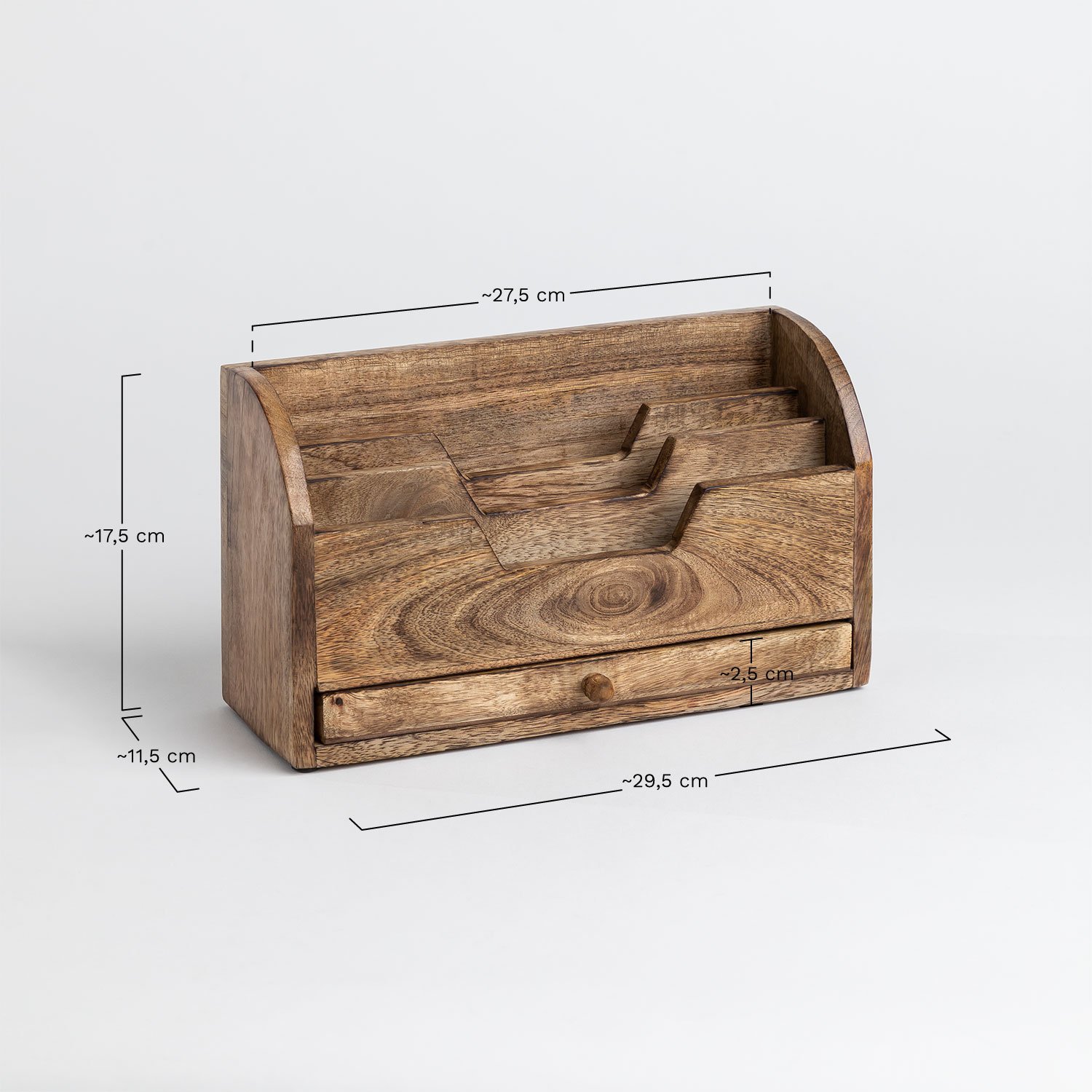 Baclos mango wood organizer, MEASURES