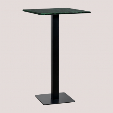 Square High Bar Table In Livanto Marble Green Marble & Black - Sklum