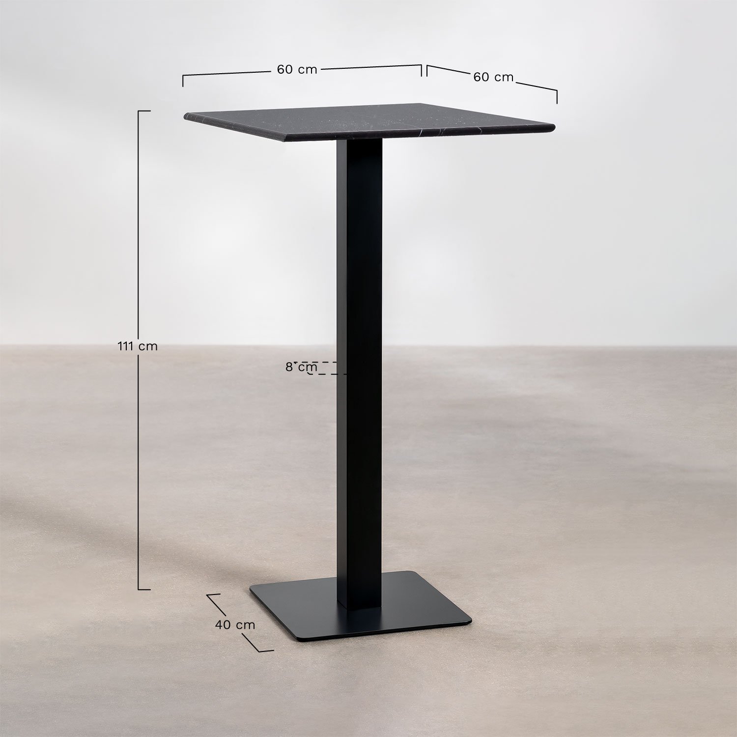 Square High Bar Table in Livanto Marble SKLUM