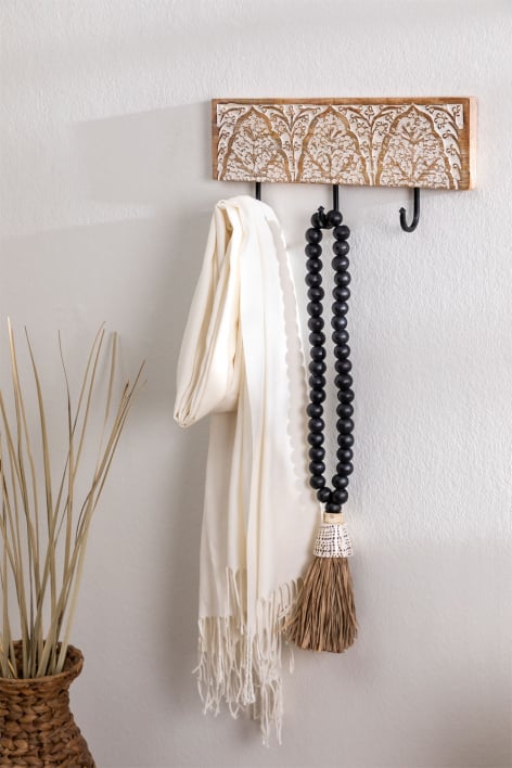 Tiala mango wood wall coat rack