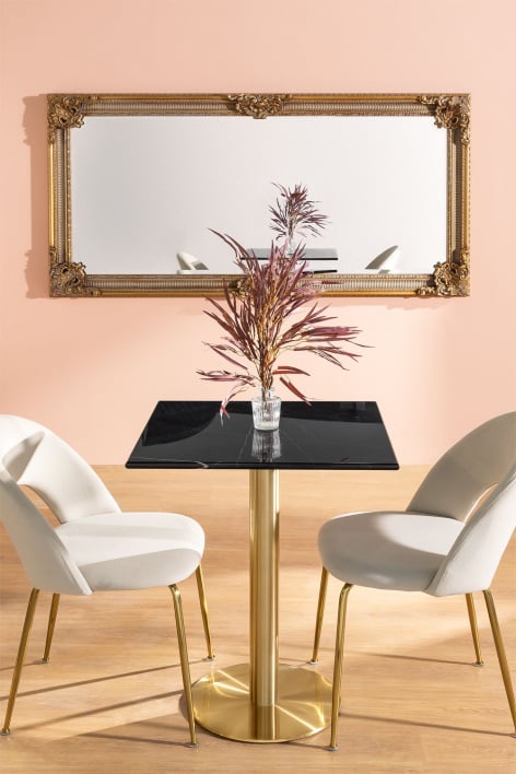 Cosmopolitan square marble bar table - Black Marquina Marble