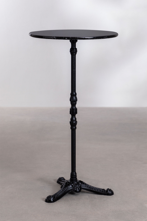 Roma marble high bar table - Black Marquina Marble