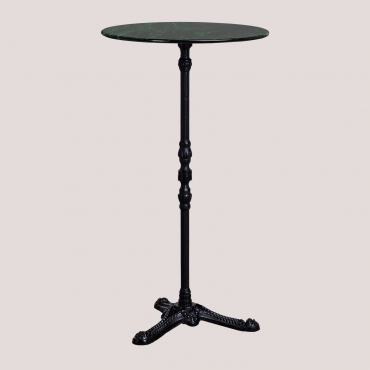 High Bar Table In Roma Marble Green Marble & Round & Black - Sklum