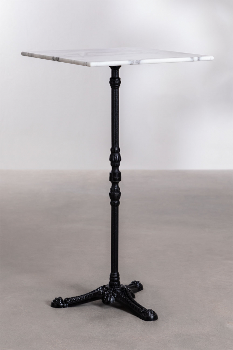 Roma marble high bar table - White Marble