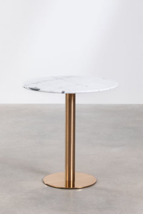 Cosmopolitan round marble bar table - White marble Guangxi