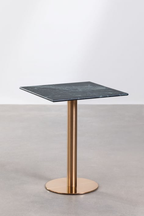 Cosmopolitan square marble bar table - Green marble Big Flower