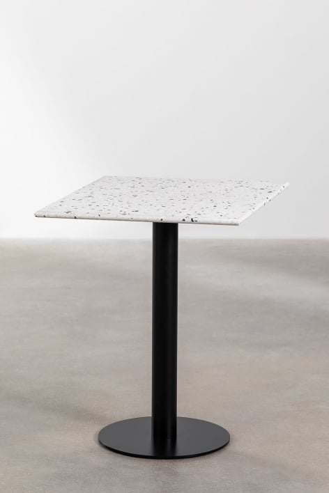 Square 60x60 cm bar table in Dolce terrazzo