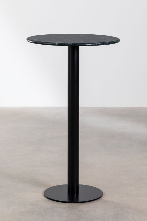 Round high bar table Ø60 cm in Rocher marble - Green Marble