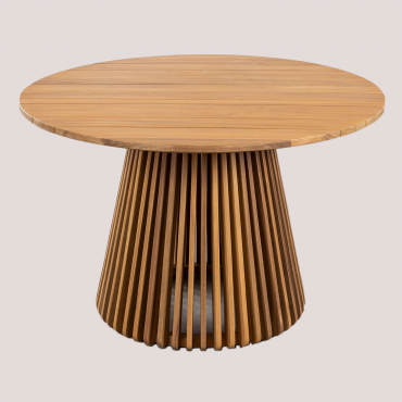 Round Garden Table Ø120 Cm In Mura Acacia Wood Acacia Brown - Sklum