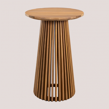 Round Garden High Table Ø70 Cm In Mura Acacia Wood Acacia Brown - Sklum