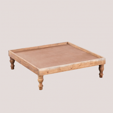 Acacia Wood Base For Modular Sofa Dhel Design 80 X 80 Cm - Sklum