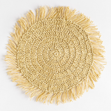 Neely Decorative Placemat Beige Cream - Sklum