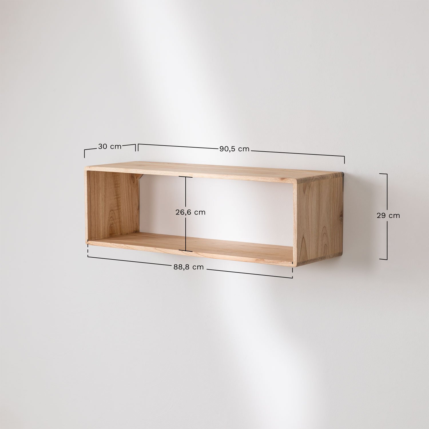 Deleyna wooden wall shelf, MEASURES