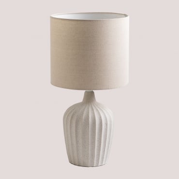 Ceramic Table Lamp Klara Beige Nature - Sklum