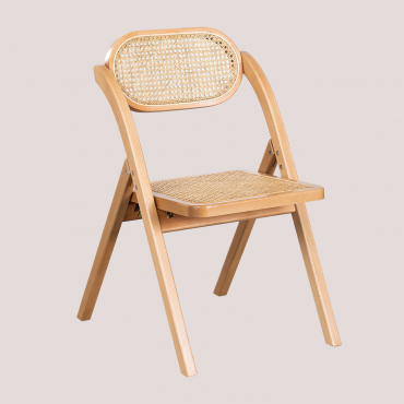 Sia Folding Wooden Dining Chair Beech Wood - Sklum