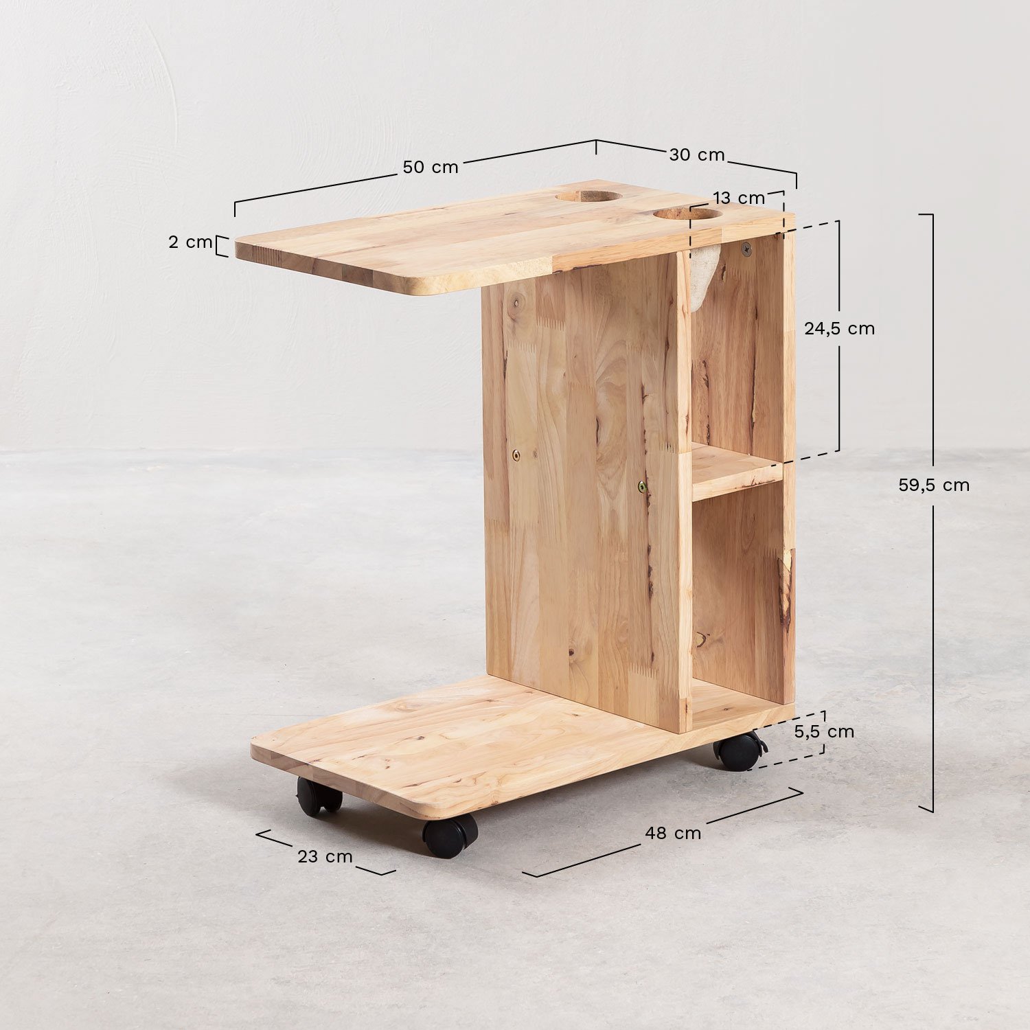 Arlan auxiliary sofa table, MEASURES