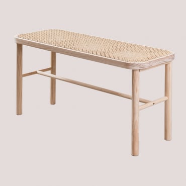 Rattan Wooden Bench Riolut Brown Natural - Sklum