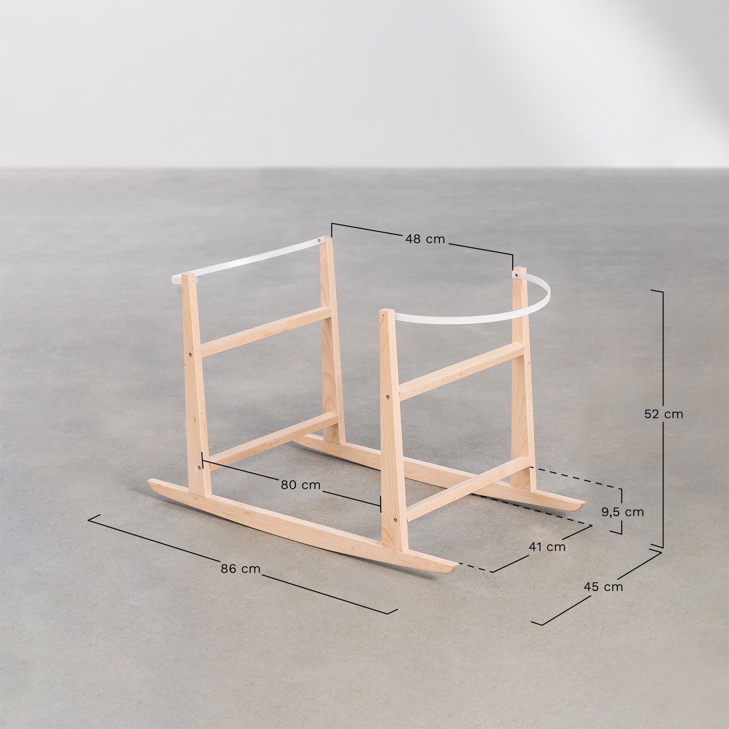 Rocking legs for Fabian bassinet , MEASURES