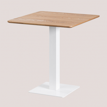 Square Ash Wood Bar Table Espresso ↔︎ 70 Cm & White - Sklum