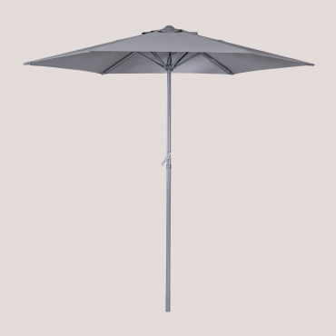 Parasol In Fabric And Aluminium (ø235 Cm) Jaden Grey Anthracite - Sklum