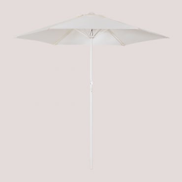 Jaden Ø235 Cm Umbrella In Fabric And Aluminum Gardenia White - Sklum
