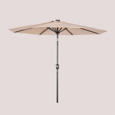 Umbrella Ø270 Cm With Light In Fabric And Steel Uzombras Light Make Up - Sklum