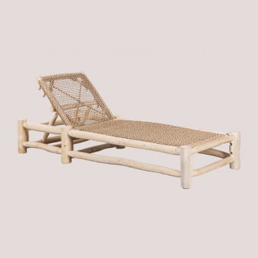 Reclining Lounge Chair In Bientina Teak Wood Light Teak Wood - Sklum