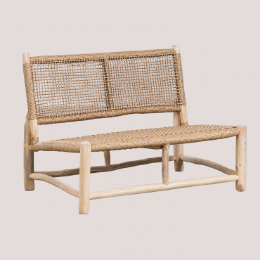 Bientina 2-seater Garden Sofa In Teak Wood Light Teak Wood - Sklum