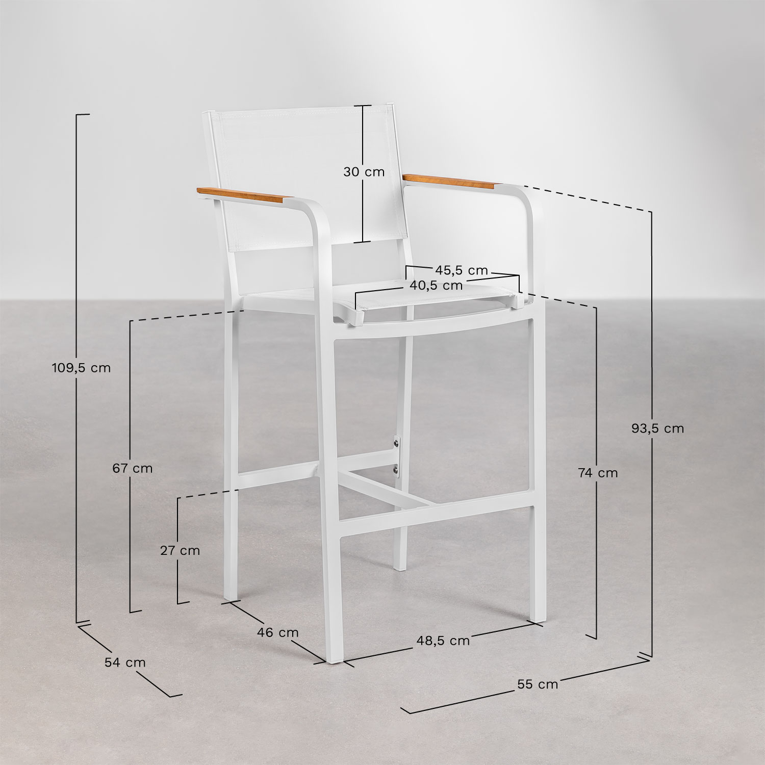 Square High Table & 2 Bar High Stools Set Archer SKLUM