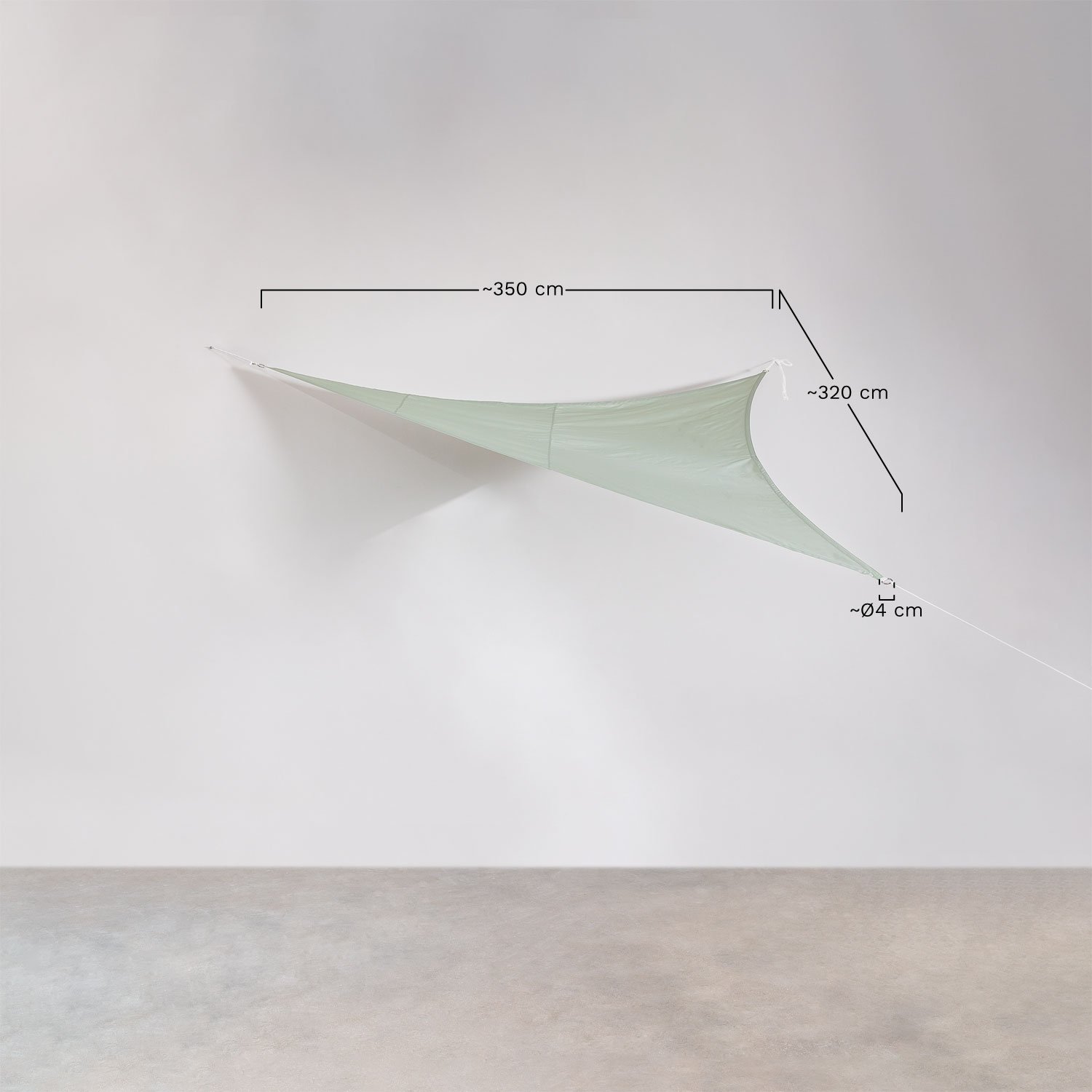 Urujula triangular sail awning    , MEASURES