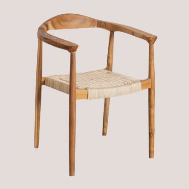 Kiemer Dining Chair With Armrests Natural - Sklum