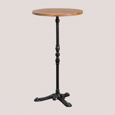 Round Acacia Wood High Bar Table Aztec Ø60 Cm & Black - Sklum