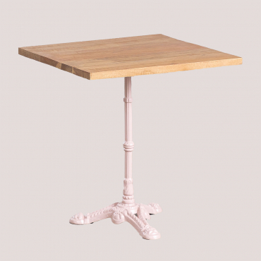 Square Acacia Wood Vienna Bar Table ↔︎ 70 Cm & Cotton Candy Rose - Sklum
