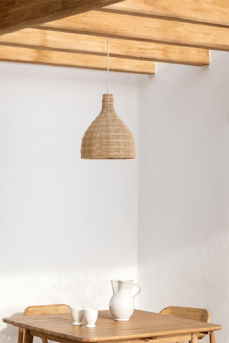 Outdoor hanging ceiling lamp in rattan Markle