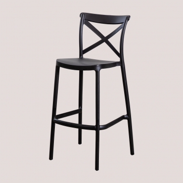 Pack Of 2 Otax High Stackable Garden Stools Black & ↑75 Cm - Sklum