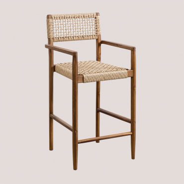Garden High Stool In Teak Wood 65cm Orebro Teak Wood - Sklum