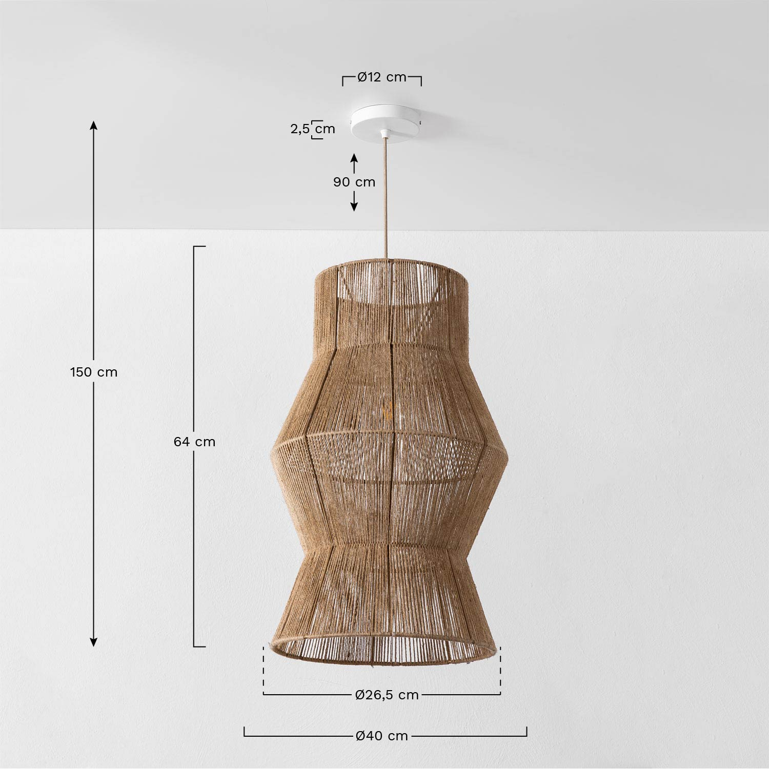 Jute Ceiling Lamp SKLUM