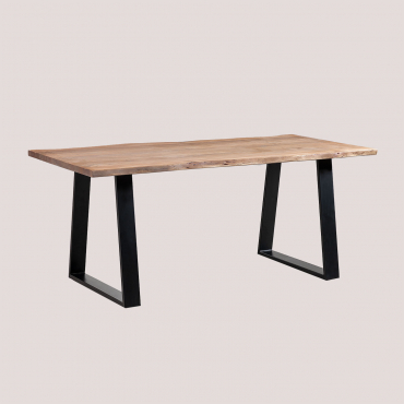 Rectangular Dining Table In Acacia Wood (180x90 Cm) Varena Acacia Brown - Sklum