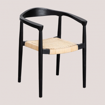 Pack Of 2 Dining Chairs With Armrests Kiemer Black - Sklum
