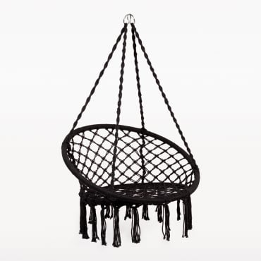 Bahli Garden Hanging Chair Black - Sklum