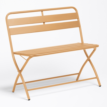 Folding Garden Bench Janti Mustard - Sklum