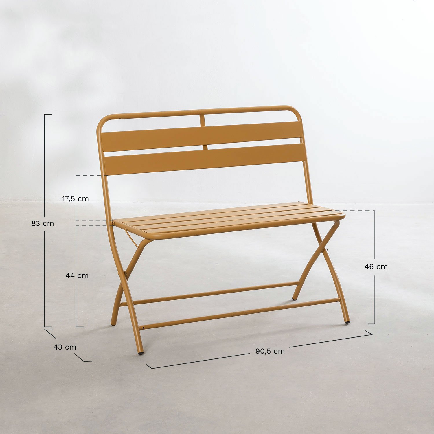 Janti folding garden bench, MEASURES
