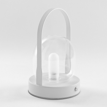 Samia Wireless Led Table Lamp In Iron And Crystal White - Sklum