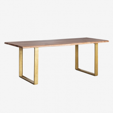 Rectangular Acacia Wood Dining Table (220x105 Cm) Assier Acacia Brown - Sklum