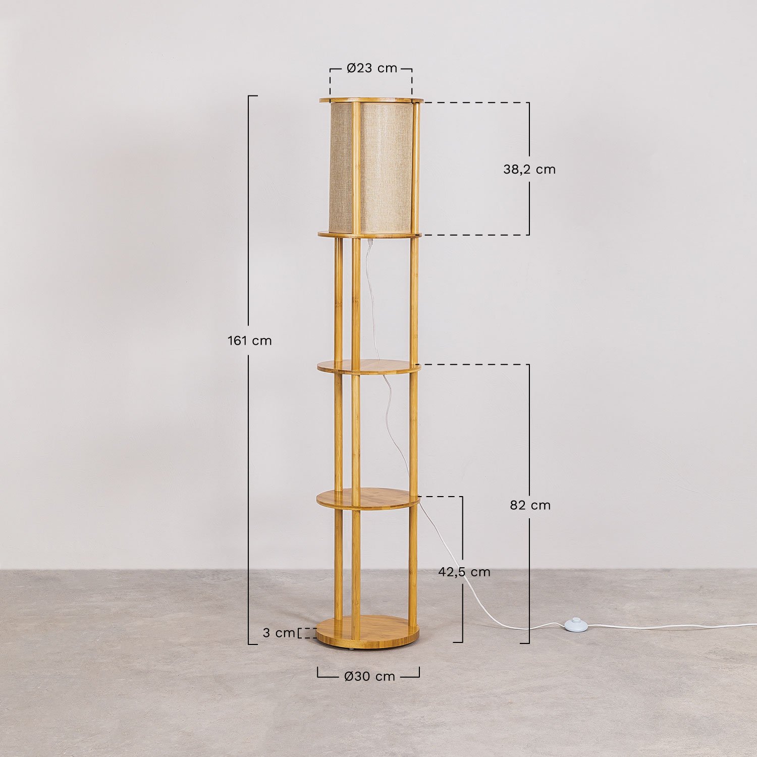 Qepis Floor Lamp, MEASURES
