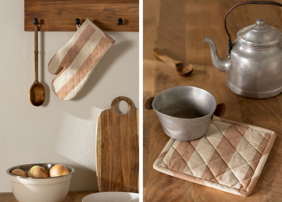 Efarin oven glove and cloth set