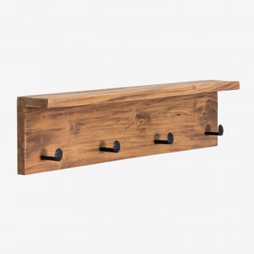 Recycled Wood Wall Coat Rack -shelf Gerhan Recycled Wood - Sklum