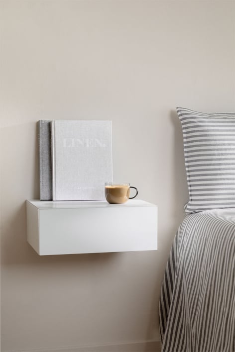 Florens floating nightstand in MDF - White